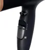 Close-up of the handle and controls of a black hairdryer. Podgląd zdjęcia produktu