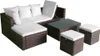 vidaXL 4-tlg. Garten-Lounge-Set mit Auflagen Poly Rattan Produktbild-Vorschau 4
