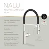 A kitchen faucet with descriptive text and quality seals. Náhled obrázku produktu