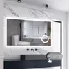 AICA LED Wandspiegel mit Steckdose 120x70cm Uhr Produktbild-Vorschau 2