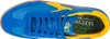 A top-down view of a blue and yellow sneaker. Produktbild-Vorschau