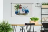 MuchoWow® Wandteppich Wandbehang Leuchtturm - Palme - Vogel Produktbild-Vorschau 2