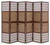 Paravent en Bois 6 Parties Séparateur de Pièce Brun Voir les images du produit 1