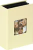 A cream-colored photo album with a window displaying a photo of three people. Náhľad obrázku produktu