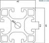 KLAK 40 - Aluprofil 40x40mm Nut 8 Aluminium Systemprofil Produktbild-Vorschau 3