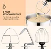 A collage showing a stand mixer attachment in a bowl and three separate attachments. Náhľad obrázku produktu