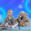 Velký polštář ve tvaru slona, maskot, plyšová hračka, Náhled obrázku produktu 11