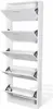 vidaXL Scarpiera con 5 porta scarpe in legno bianco Anteprima dell’immagine prodotto 9