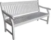 A white wooden garden bench is shown against a white background. Produktbild-Vorschau