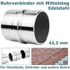 Edelstahl Rohr Verbinder Rohrverbinder mit Mittelsteg für Produktbild-Vorschau 1