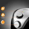 Close-up of the control panel of a black and silver air fryer, with icons and text highlighting features. Produktbild-Vorschau