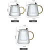 Teekanne gestreiftes Glas mit Griff hitzebeständiger 1000ml Produktbild-Vorschau 2