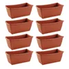 8x Pflanzschale Eckig aus Kunststoff Terracotta 26 x 13 cm Produktbild-Vorschau 1