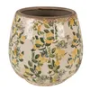 Clayre & Eef Pot de fleurs Ø 18x17 cm Beige Jaune Céramique Voir les images du produit 1