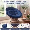 COMHOMA Fotel Papasan, przytulny fotel obrotowy z okrągłą Podgląd zdjęcia produktu 5