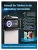 A marketing image showcasing a smartphone microscope attachment with feature callouts and compatibility information. Produktbild-Vorschau