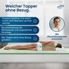A person lying on a mattress topper, with text and graphics highlighting product features. Anteprima dell’immagine prodotto