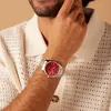 Uhr, Herren, Analog, Silber,Zifferbl Rot Produktbild-Vorschau 14