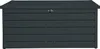 A front view of a dark gray storage box with horizontal slats and a silver latch on the lid. Produktbild-Vorschau