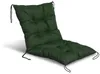 A dark green chair cushion with black backing, shown at an angle on a white background. Náhled obrázku produktu