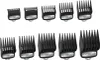 A set of black hair clipper guards arranged in two rows on a white background. Produktbild-Vorschau