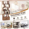 COSTWAY Boekenkast met deuren en 5 planken, roomdivider, Productafbeelding-voorbeeld 7