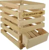 A wooden crate for storing onions, with a small pull-out drawer at the bottom. Produktbild-Vorschau