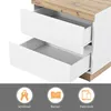 Nachttisch, Nachtschrank mit zwei Schubladen, Nachtkommode, Produktbild-Vorschau 4