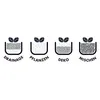 Four icons showing different uses of a substrate, with labels in German. Produktbild-Vorschau