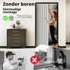 Faltvorhang blickdicht, 201x180 cm, weiß, selbstklebend, mit Magnet Anteprima dell’immagine prodotto