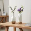 2er Set Vasen H15cm Creme Braun Porzellan Blumenvase Produktbild-Vorschau 4