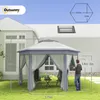 Outsunny Gartenpavillon Faltpavillon mit 6 Seitenteile Produktbild-Vorschau 3