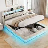 Cama boxspring INONEFT de 140x200 cm con LED y USB, Vista previa de la imagen del producto 3