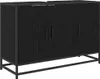 A black cabinet with three doors on a white background. Náhled obrázku produktu