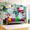 Vlies Fototapete - Map - Graffiti 100x70 cm Karten Produktbild-Vorschau 2