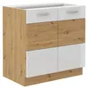 Mobile base da 80 cm in rovere Artisan + bianco lucido - Anteprima dell’immagine prodotto 1