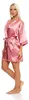 Damen Morgenmantel kurzer Kimono in Satin-Optik; Rosa XL Produktbild-Vorschau 2