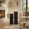 2x Windlichtsäule "Black" aus Metall schwarz & Glas, 75 + Produktbild-Vorschau 3