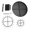 A collection of parts for a black metal tie or belt rack, laid out on a white background. Podgląd zdjęcia produktu