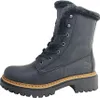 A single black boot with fur lining is shown against a white background. Voir les images du produit