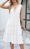 ASKSA Damen Sommerkleid Spitze V-Ausschnitt Ärmellos Produktbild-Vorschau 2