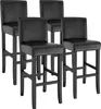 Tabouret de bar en cuir synthétique - noir, Lot de 4 Voir les images du produit 1