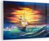 Bilder auf glas - Meer Welle Boot - 70x50cm - Glasbilder - Produktbild-Vorschau 1
