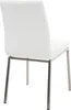A white dining chair with a metal frame, shown from the back. Anteprima dell’immagine prodotto