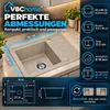 VBChome spoelbak, graniet, beige, met kraan, 55 x 44 cm, Productafbeelding-voorbeeld 9