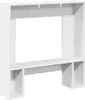 A white, modern-looking shelf unit with a large central opening and smaller cubbies below. Anteprima dell’immagine prodotto