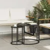 vidaXL Kaffeetisch Set 2 stk. 55 x 55 x 45 cm Stahl Produktbild-Vorschau 3
