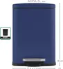 A dark blue pedal bin with dimensions and capacity indicated. Anteprima dell’immagine prodotto