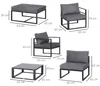 Outsunny 6er Gartenset Gartenlounge Gartengarnitur Produktbild-Vorschau 3