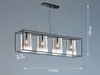 LED Balken Pendelleuchte 4 flammig Schwarz Lampenschirme Produktbild-Vorschau 4